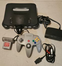 Nintendo 64 Console with Controller and Cables