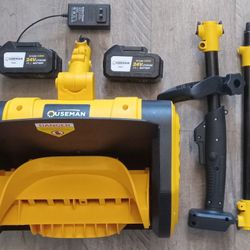OUSEMAN Cordless Snow Shovel 24V 13-Inch 3Ah Cordless Snow Blower (2 Batteries)