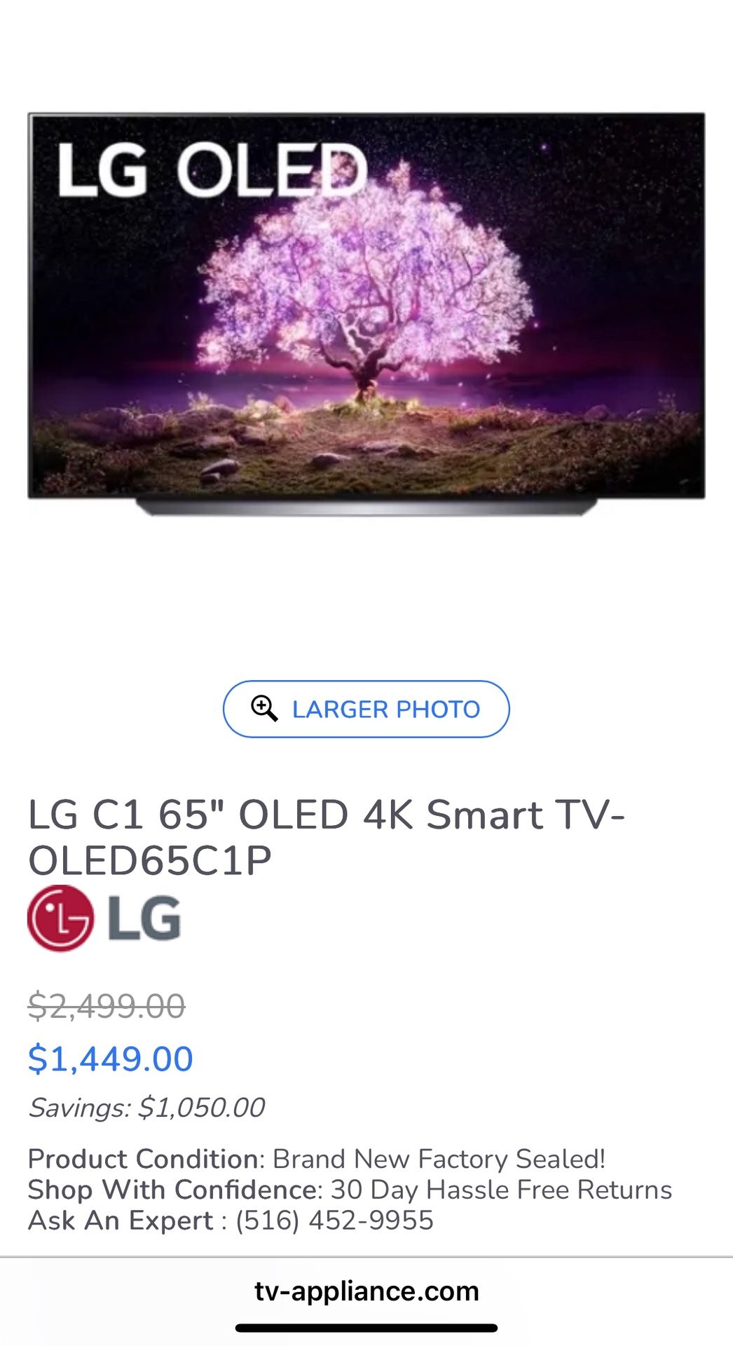 Selling LG 65‘‘ C1 TV