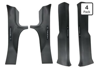 Door Sill Protector Guards Compatible with Tesla Model 3 Highland 2024 2025 2026 Anti-Kick Full Protect Carbon Fiber Front and Rear Door Entry Guard f