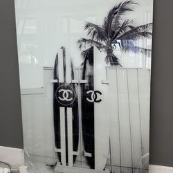 Surfboard Tempered Glass Wall Art 