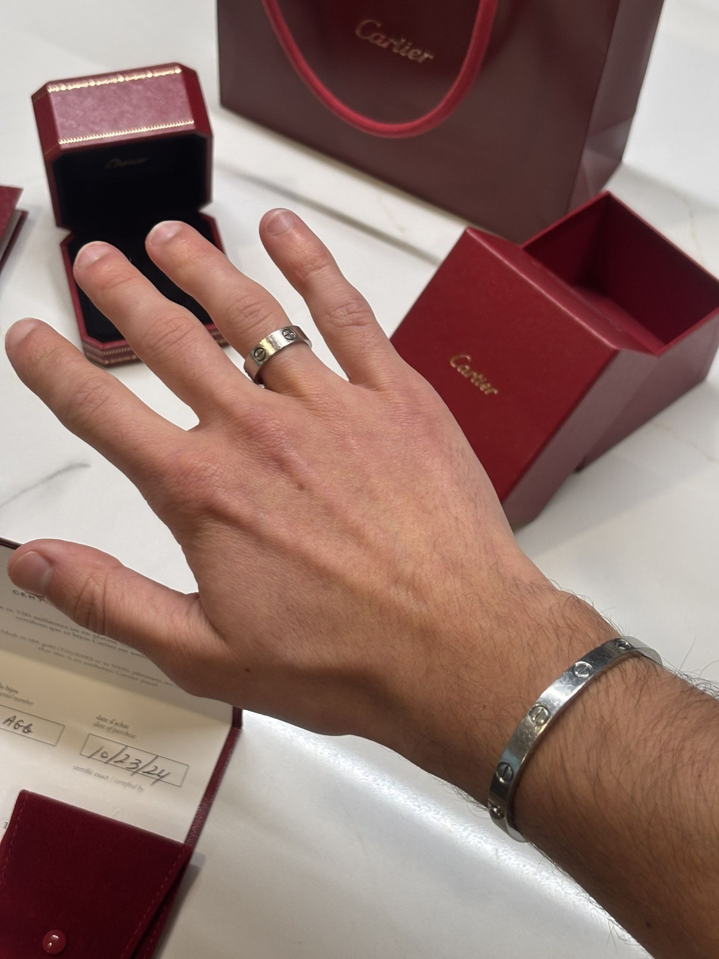 Authentic Cartier Classic Love Bracelet 18K White Gold Size 17