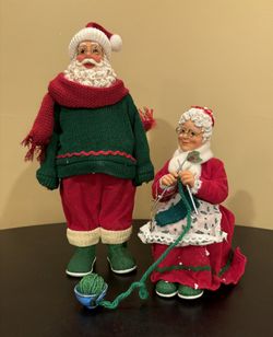 Christmas Couple , Resin fabric Santa And Mrs