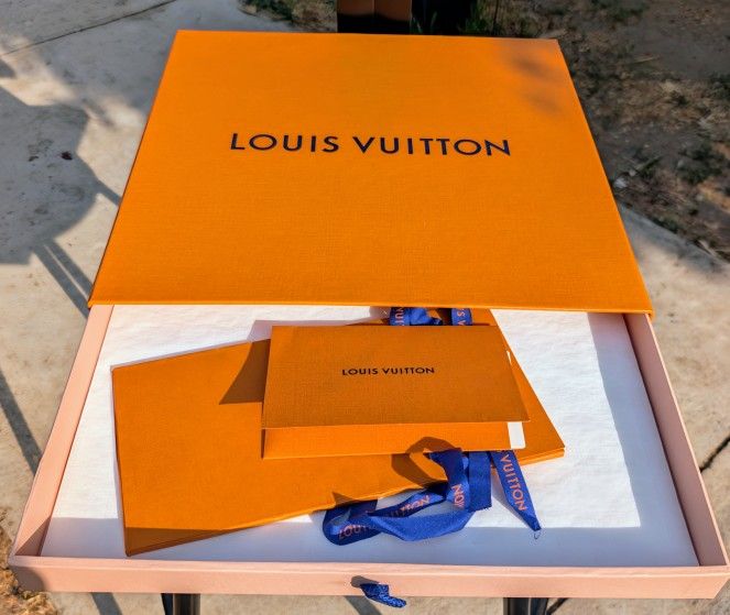 Louis Vuitton - (empty) Sliding Drawer Scarf/Storage Box - 13" x 13" x .88" + Ribbon/COA/Receipt Holder