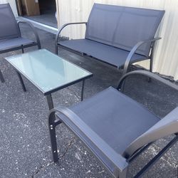 Patio, Outdoor Furniture,Love Seat,2 Chairs And Coffee Table.