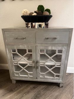 Modern Gray Accent Cabinet / Console Cabinet