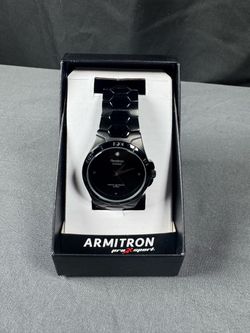 Armitron Diamond Men's 37mm Black Watch, Water 165 Resistant