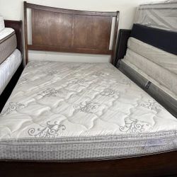 Queen Size Mattress And Box Spring With Bed Frame 🚚 Free Delivery 🚚