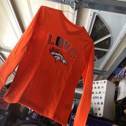 Denver Broncos Girls Long Sleeve Shirt 👚 Size M 10/12 Yrs Old