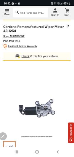 REFURBISHED A1CARDONE PART NO.43-1254. FRONT WINDSHIELD WIPER MOTOR. FOR NISSAN QUEST AND MERCURY VILLAGER FROM 1999 TO 2002 ALL TRIM LEVELS.
