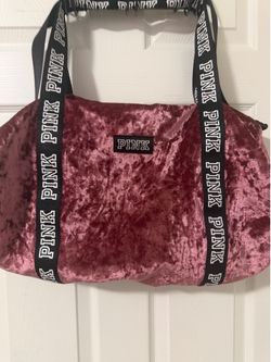 PINK velvet duffel bag