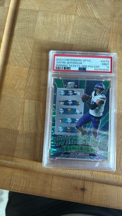 Justin Jefferson  2023 CONTENDERS OPTIC WINNING TICKETS #WT5 GRN PULSAR 20/30