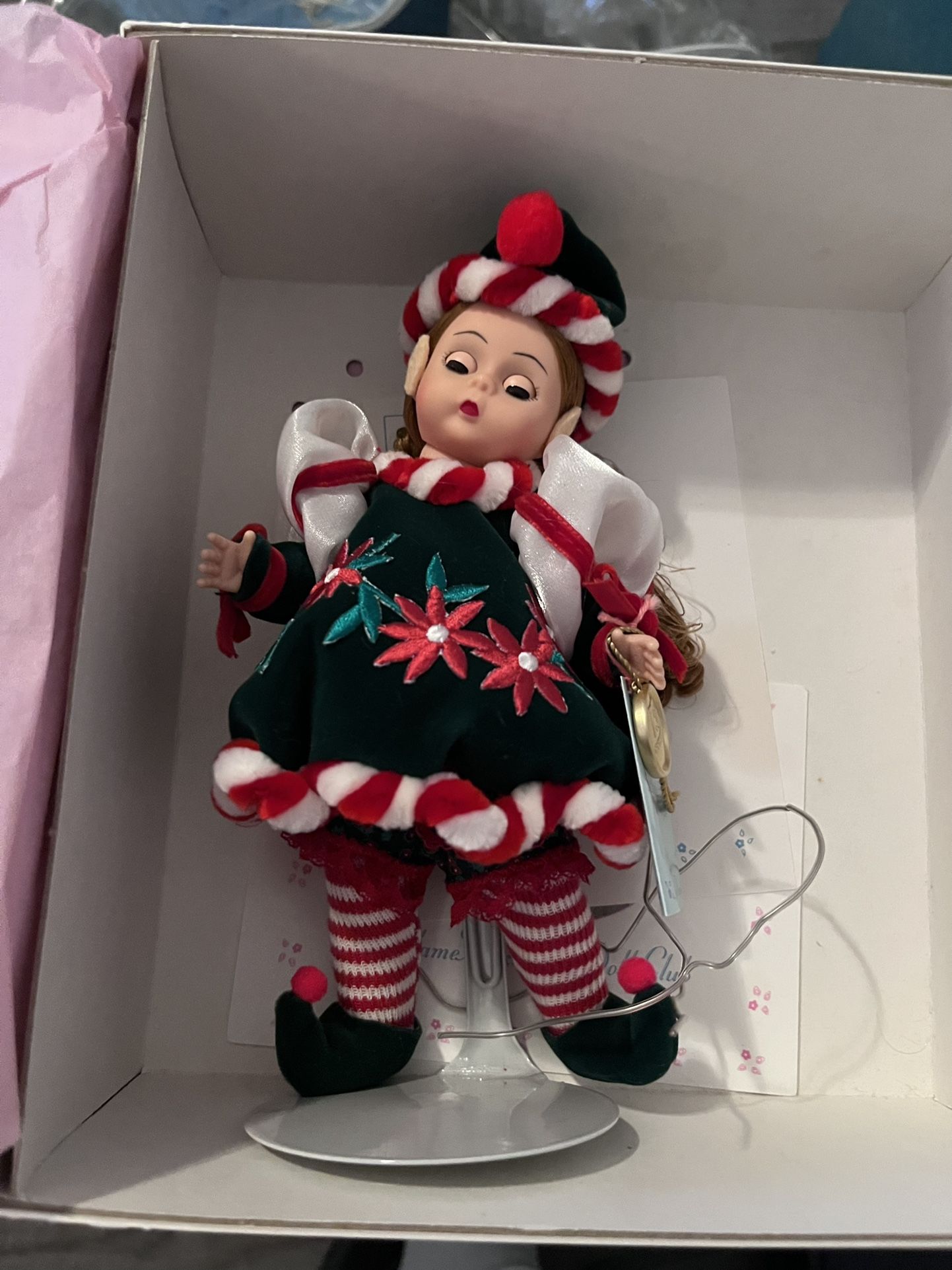 Madame Alexander 8” Santa’s Little Helper Doll  19668 Stand