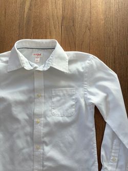 Cat & Jack Boys M 8/10 White Long Sleeve Button Down Woven Dress Shirt