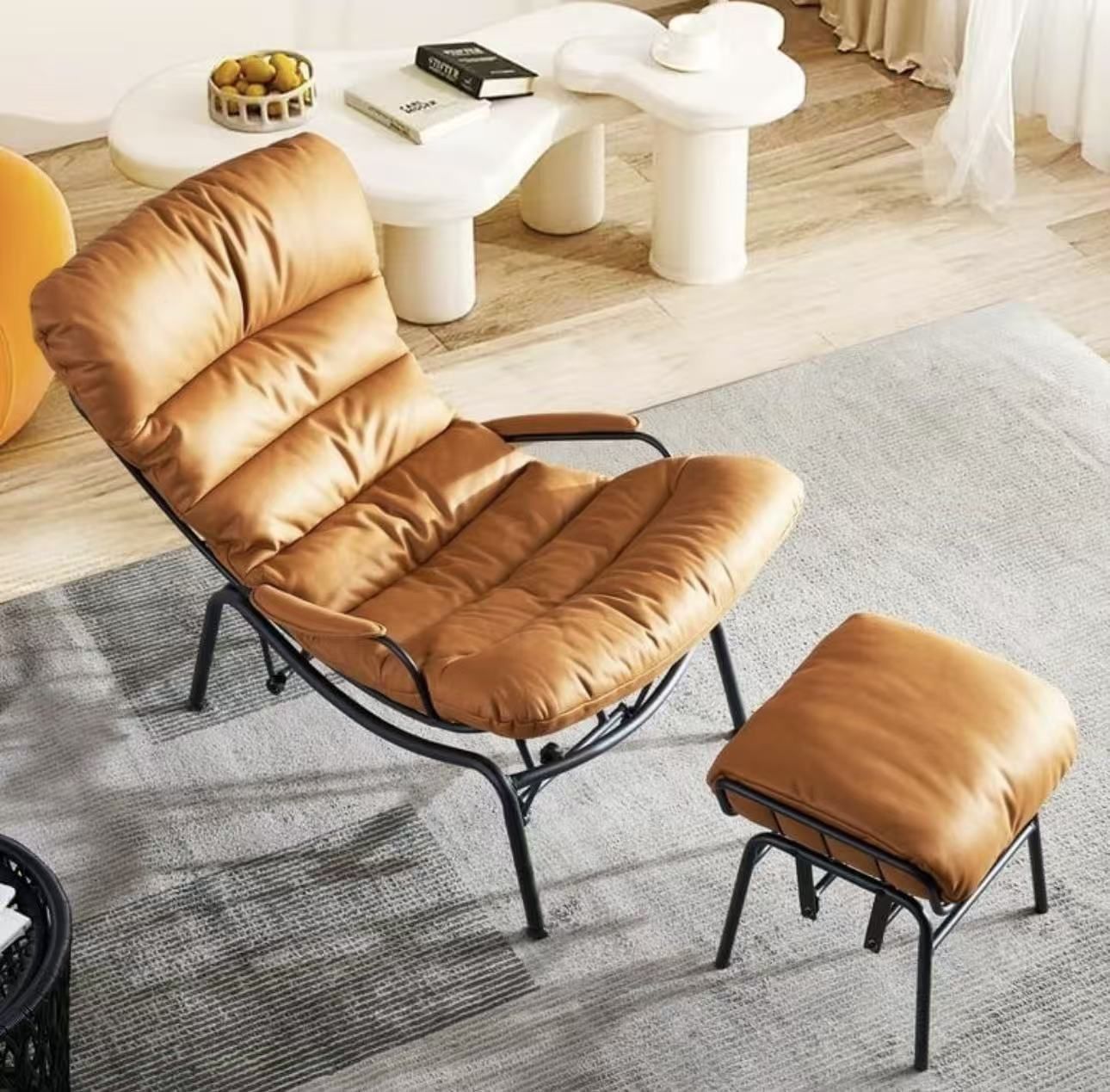 OVIOS Living Room Accent Chair Ergonomic Rocking Recliner Chair with Ottoman NEW