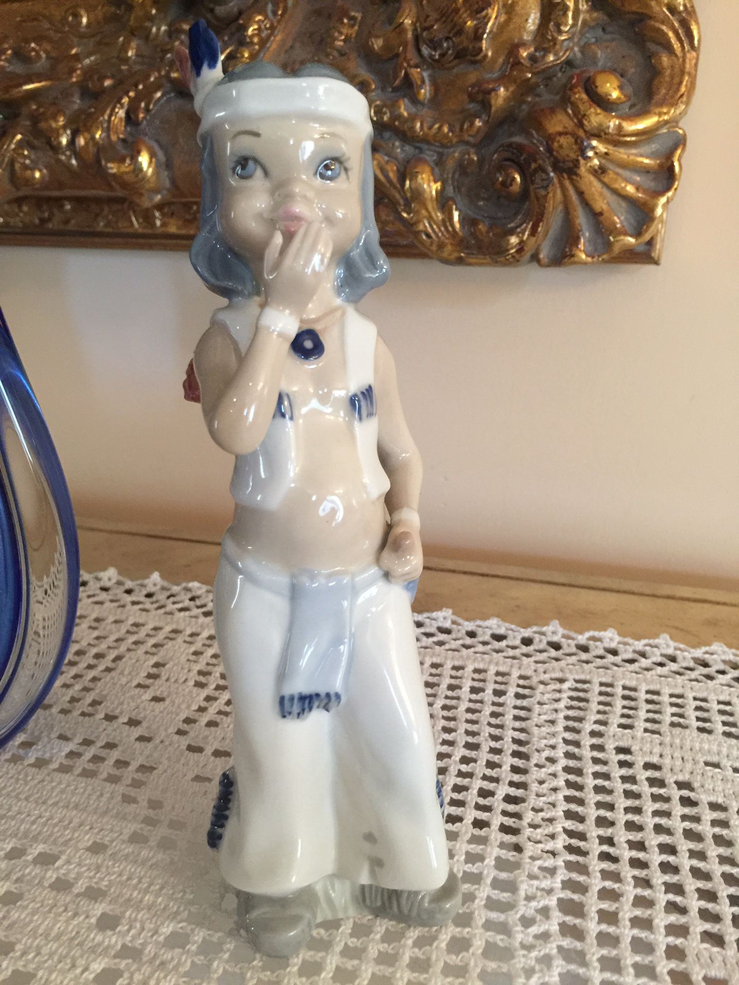 Spanish porcelain Indian boy - free with purchase or make offer - ON HOLD FOR 7/18