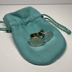 Authentic Tiffany & Co. Sterling Silver Oval Cufflinks ("Return to Tiffany")