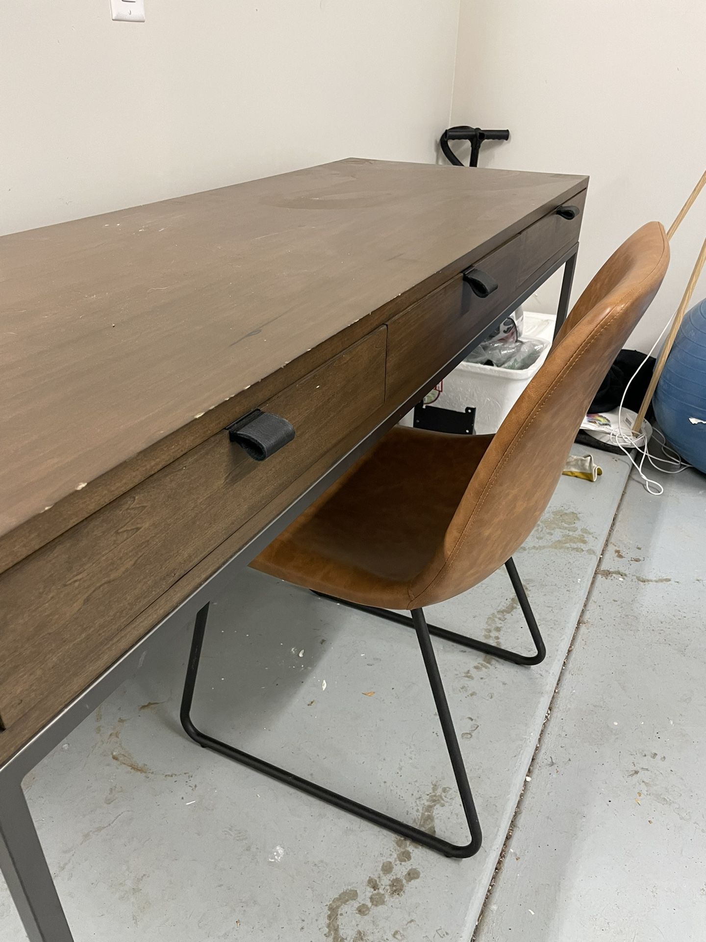 Wooden Desk With Chair