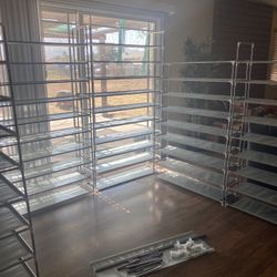 5 Shoe Rack Shelves Fabric And Metal