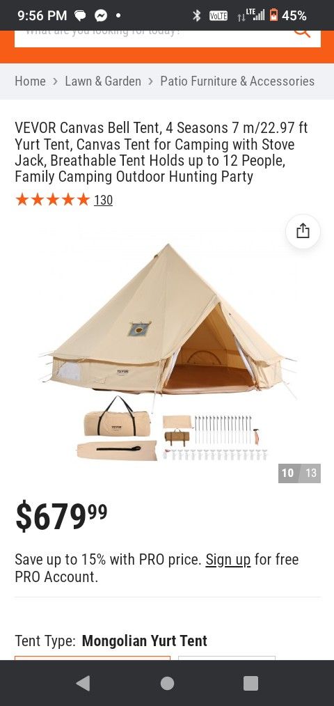 Vevor Tent