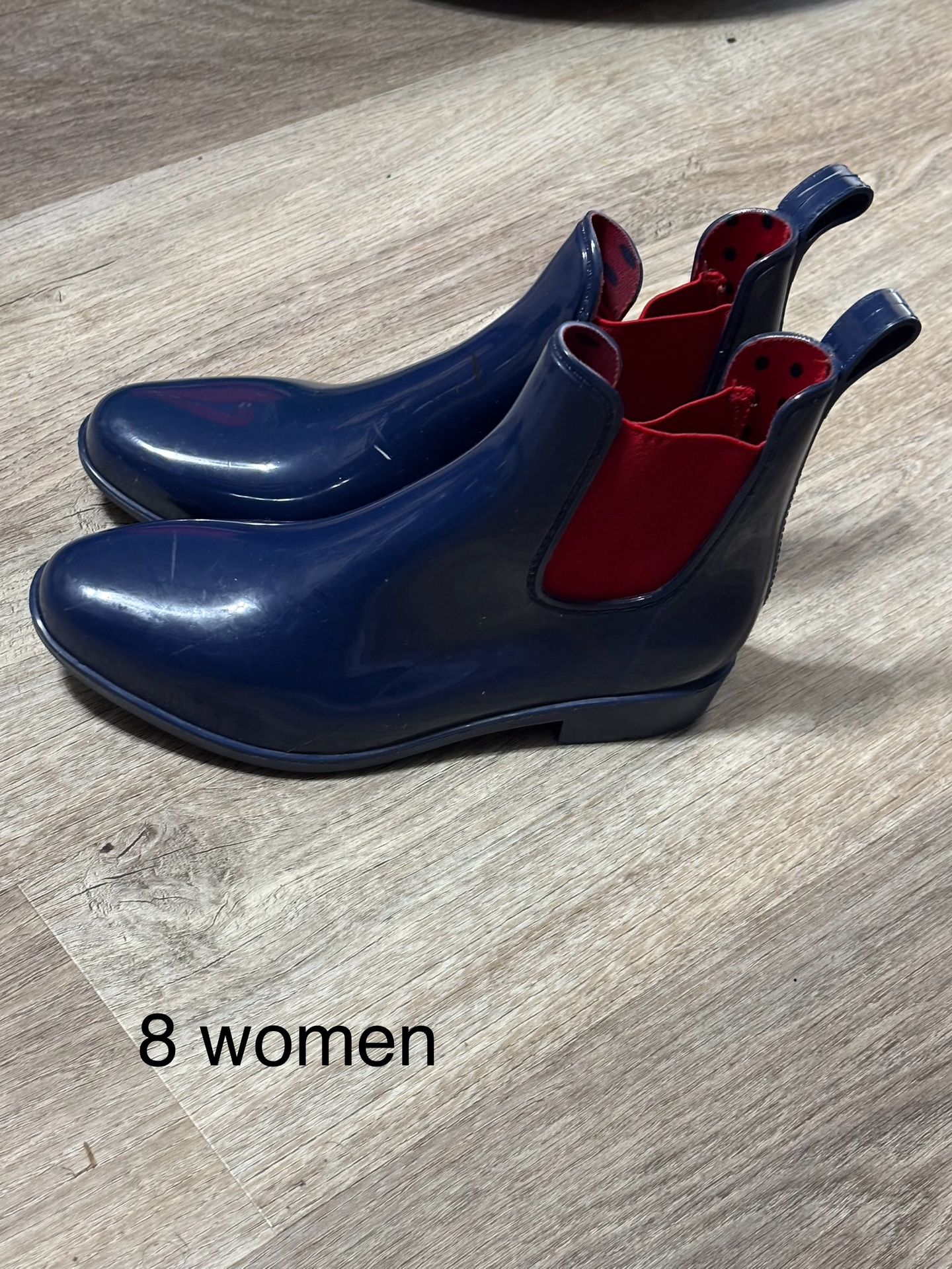 Ralph Lauren Blue And Red Rain Boots Size 8women