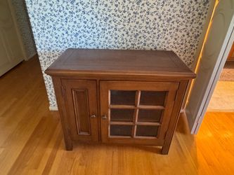 Wood Cabinet with Glass Panel Door