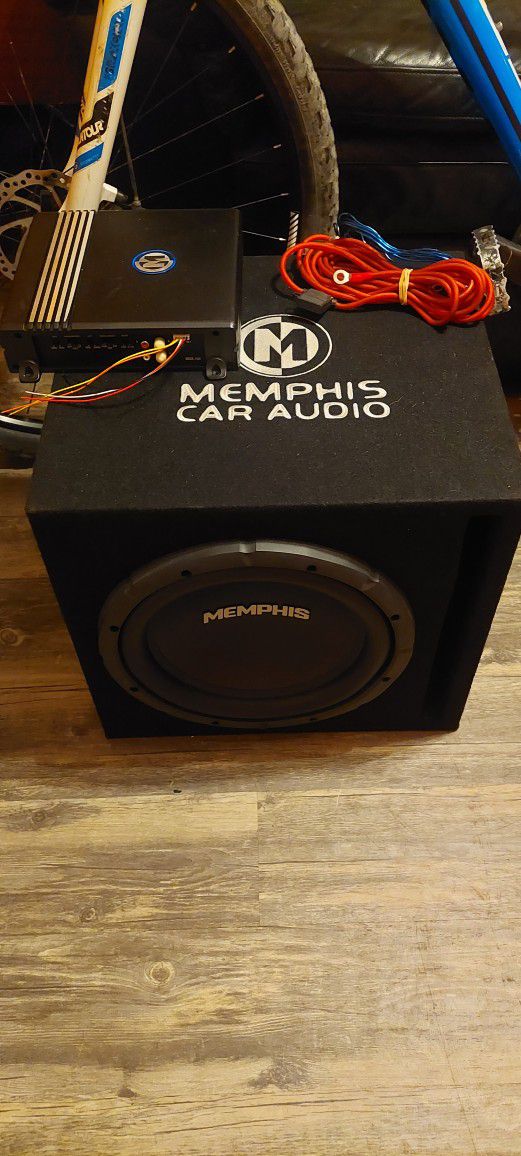 12 In Memphis Audio Sub And Amp Plus Wiring Kit
