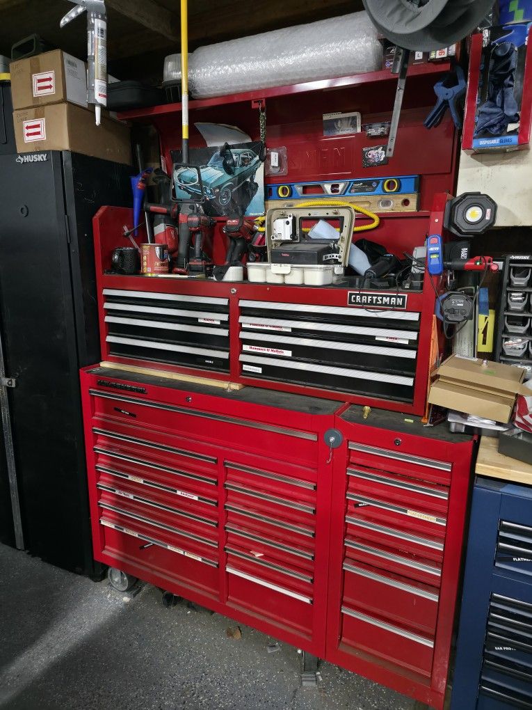 US General Tool Box, End Drawers, And Craftsman Top Box
