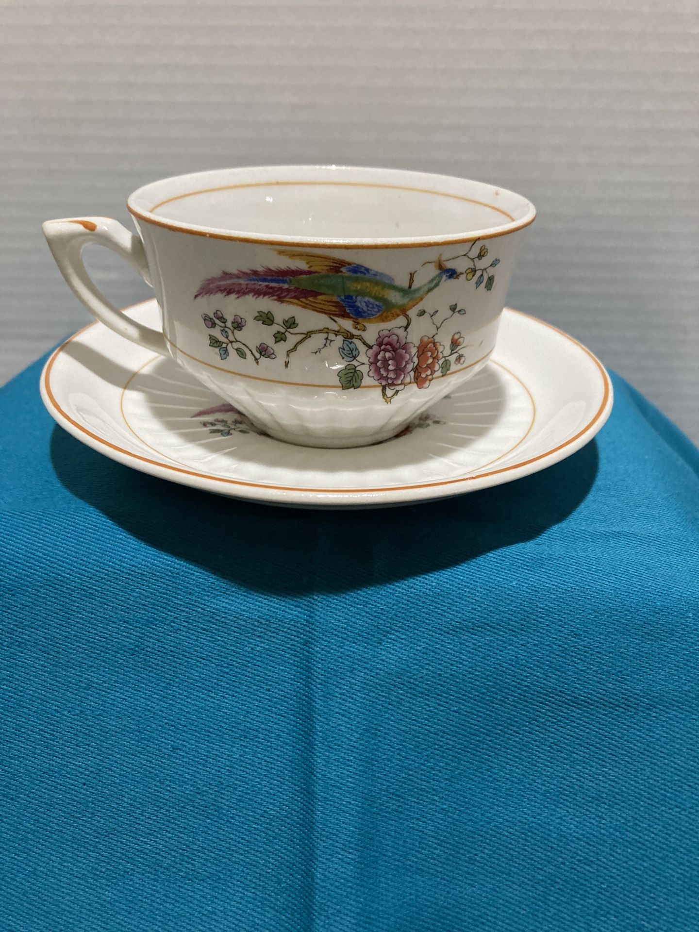 KT&K Peacock Cup & Saucer