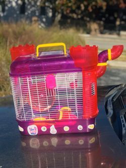 Tiny Tales Hamster/gerbil cage! Good condition! Multicolor pink purple yellow clear!