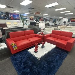 Bright Red Sofa, ❤️ Presidents’ Day Sale🇺🇸