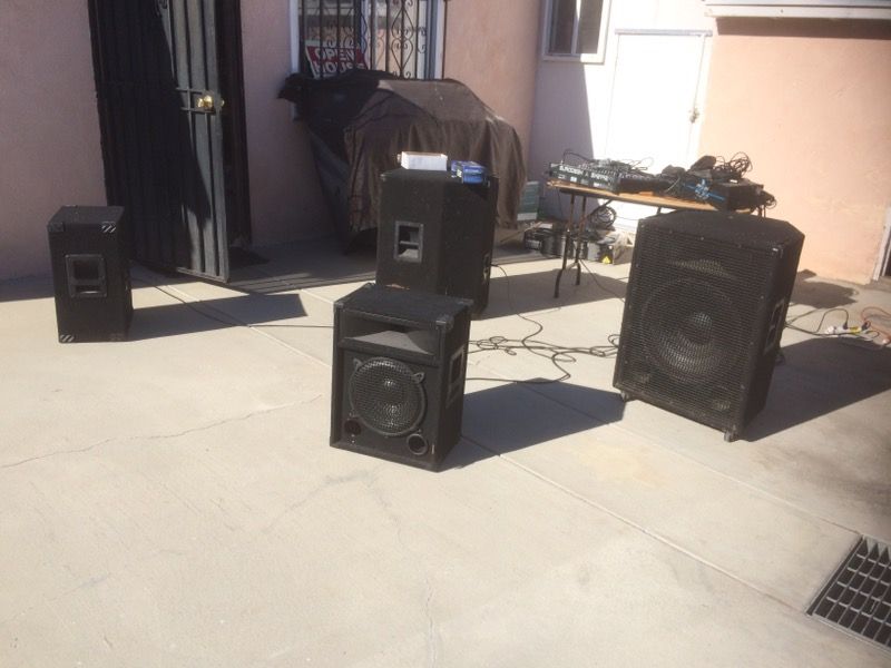 PA Speaker set various size brands
