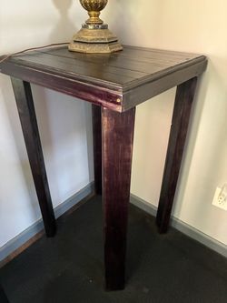 Black Wood Slat Table