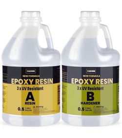 Gallon 3×UV Resistant Resin Kit,No Bubble & Crystal Clear Epoxy Resin for Coating, Casting, Table Top,DIY, Bar Top, River Tables, Resin Art, Wood with