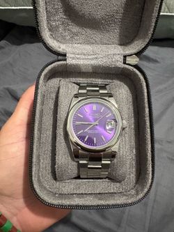 Seiko females 35mm purple oyster steel bracelet