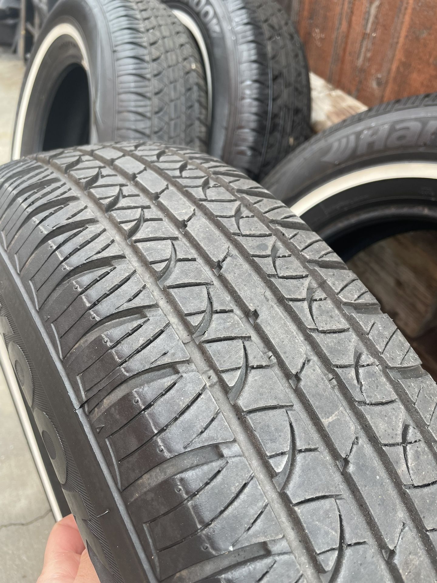 Hankook Optimo H724 White Wall 205/75R15 Steelie Wheels Chevy C10 for