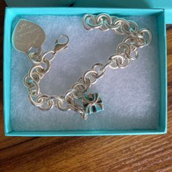 Authentic Tiffany Charm Bracelet with Gift Box Charm 