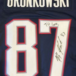 Men's XL Rob Gronkowski Signed (& personalized) New England Patriots Jersey