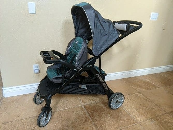 Chicco Bravo For Double Stroller (Sit/Stand), Teal