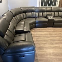 New Reclining Sectional.  Grey Or Ink Blue.  123” X 123”.  Free Delivery!