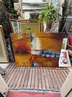 Beautiful colors oil on canvas abstract 48 by 36
