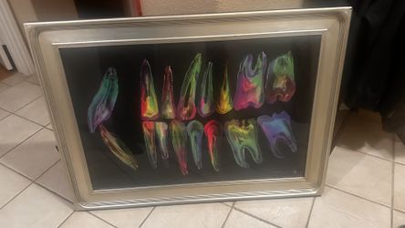 Framed Modern Teeth Painting
