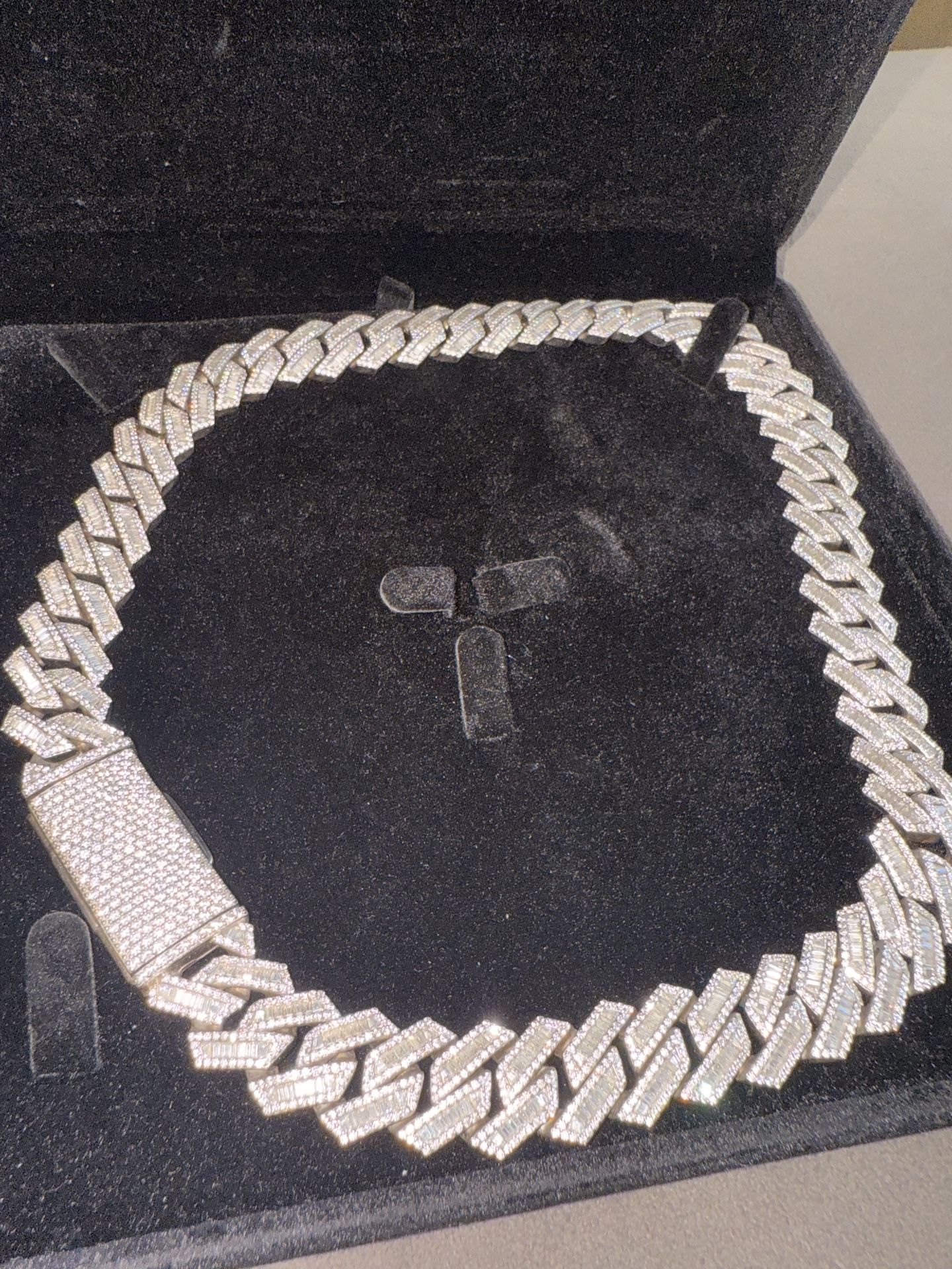 20” Baguette Moissanite Cuban chain
