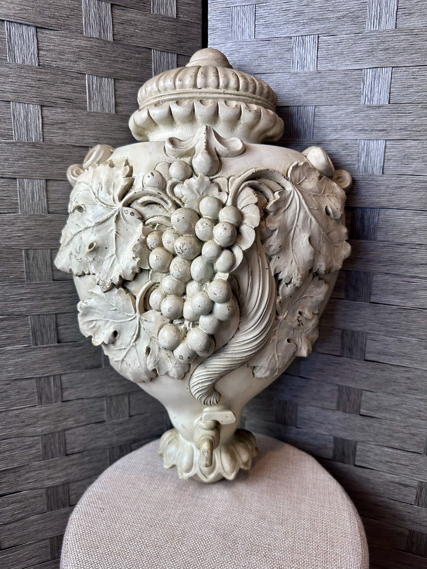 Rare Mid Century Universal Statuary Corp Faux Fountain Wall Plaque