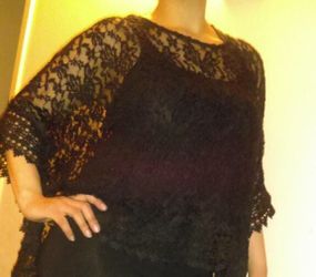 Lace poncho blouse