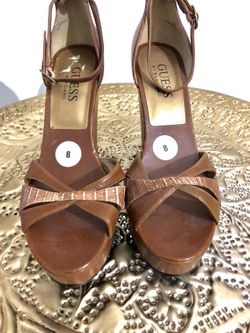 Brown guess wedge heels size 8