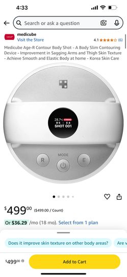 Medicube Age-R Contour Body Shot - A Body Slim Contouring Device - Improvement in Sagging Arms and Thigh Skin Texture - Achieve Smooth and Elastic Bod