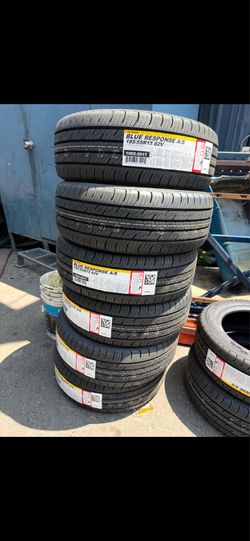 185/55/15 Dunlop tires installed and balanced