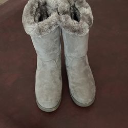 Suede Grey Boots For Girls 