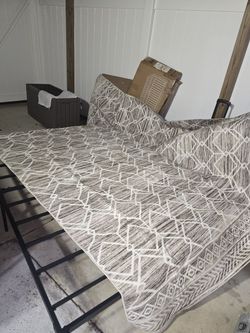 jinchan Boho Area Rug 8x10 ft - Tan and Gray - Like New